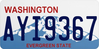 WA license plate AYI9367