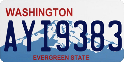 WA license plate AYI9383