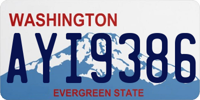 WA license plate AYI9386