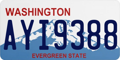 WA license plate AYI9388