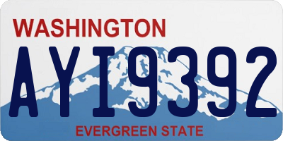 WA license plate AYI9392