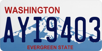 WA license plate AYI9403