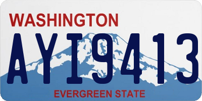 WA license plate AYI9413