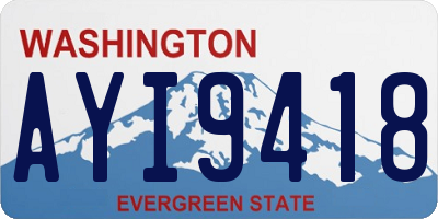 WA license plate AYI9418