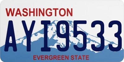 WA license plate AYI9533
