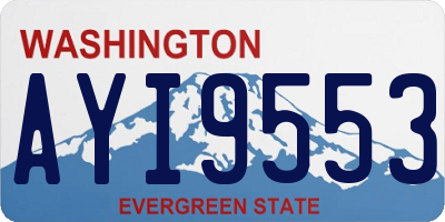 WA license plate AYI9553