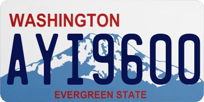 WA license plate AYI9600