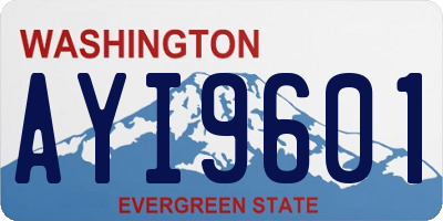 WA license plate AYI9601