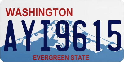 WA license plate AYI9615