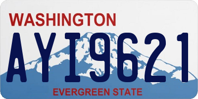 WA license plate AYI9621