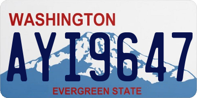 WA license plate AYI9647