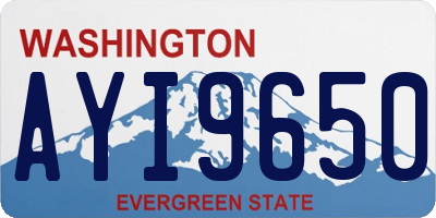 WA license plate AYI9650