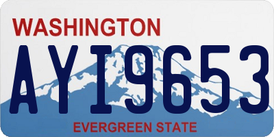 WA license plate AYI9653