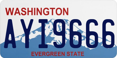 WA license plate AYI9666