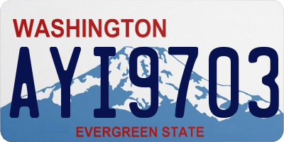 WA license plate AYI9703