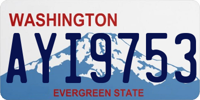 WA license plate AYI9753