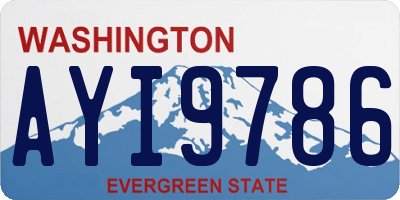 WA license plate AYI9786
