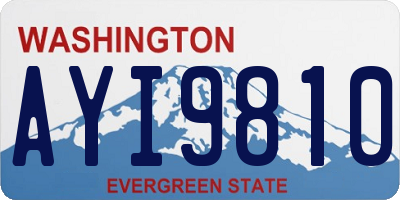 WA license plate AYI9810