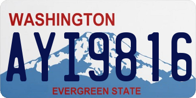 WA license plate AYI9816