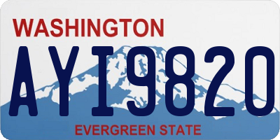 WA license plate AYI9820