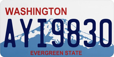 WA license plate AYI9830