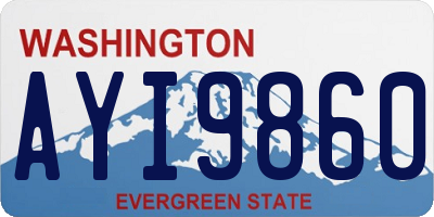 WA license plate AYI9860