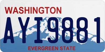 WA license plate AYI9881