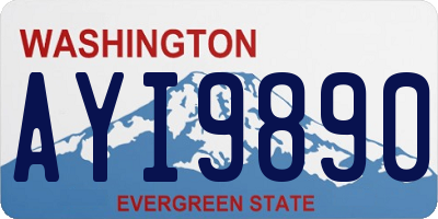 WA license plate AYI9890