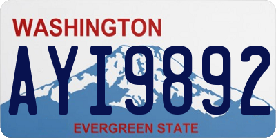WA license plate AYI9892