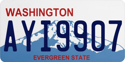 WA license plate AYI9907
