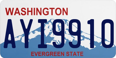 WA license plate AYI9910