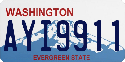WA license plate AYI9911
