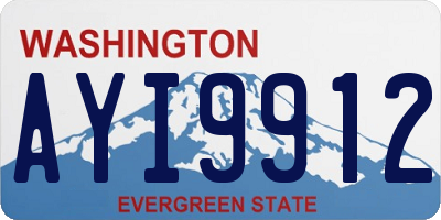 WA license plate AYI9912