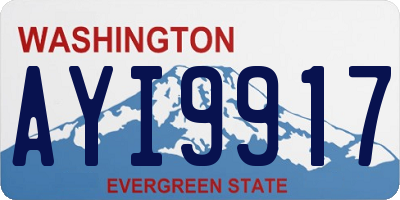 WA license plate AYI9917
