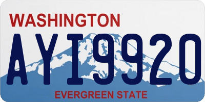 WA license plate AYI9920