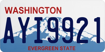 WA license plate AYI9921