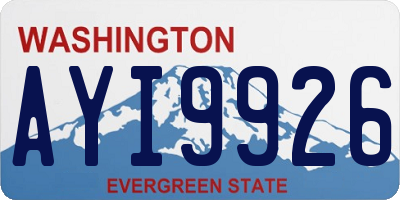 WA license plate AYI9926
