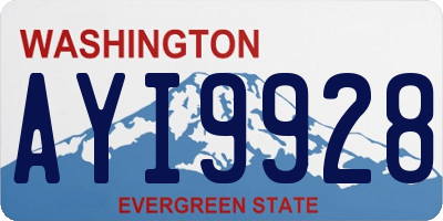 WA license plate AYI9928