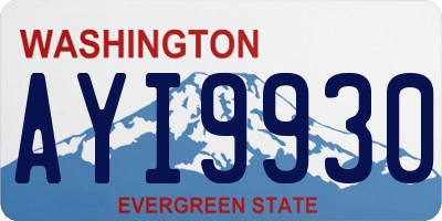 WA license plate AYI9930