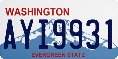 WA license plate AYI9931