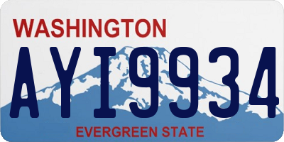 WA license plate AYI9934