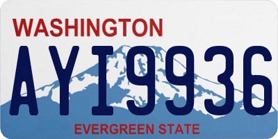 WA license plate AYI9936