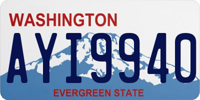 WA license plate AYI9940
