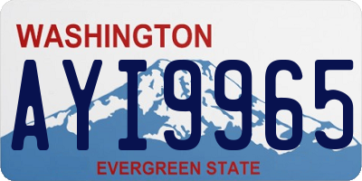 WA license plate AYI9965
