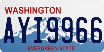 WA license plate AYI9966