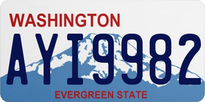 WA license plate AYI9982