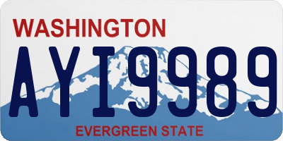 WA license plate AYI9989