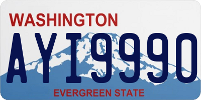 WA license plate AYI9990