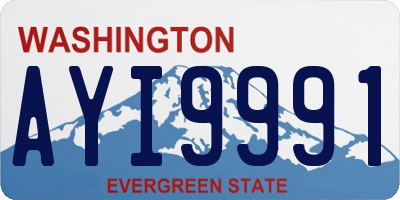 WA license plate AYI9991