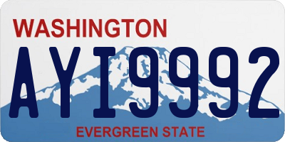 WA license plate AYI9992